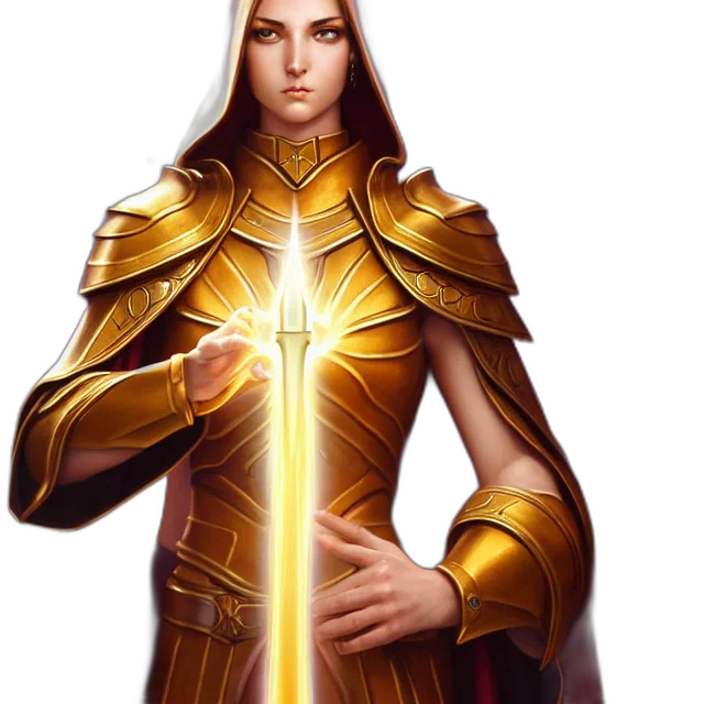 sword, staff, jewelry, fantasy art, concept art, comic book art, 3d render, golden transparent PNG cut-out