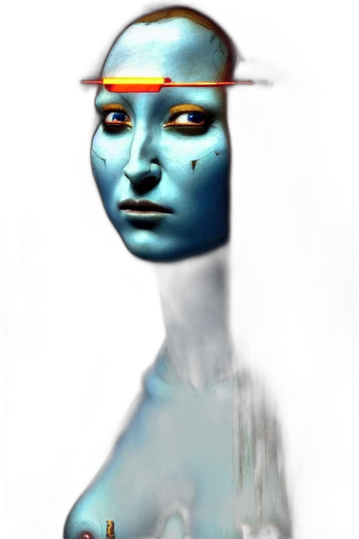 face, robot, mask, jewelry, concept art, photorealistic, 3d render, fantasy art transparent PNG cut-out