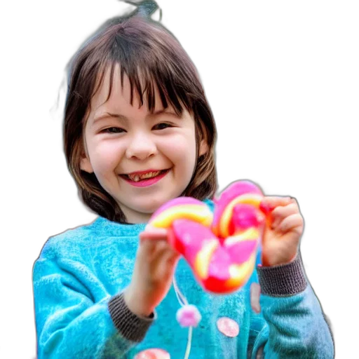 jewelry, weapon, 3d render, photorealistic, kid, holding, sweet, sugar transparent PNG cut-out