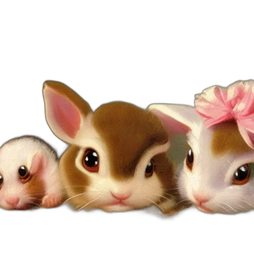 animal, photorealistic, 3d render, oil painting, concept art, painting, cute, baby transparent PNG cut-out