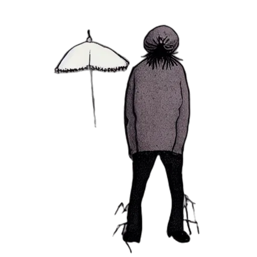 umbrella, jacket, staff, hat transparent PNG cut-out