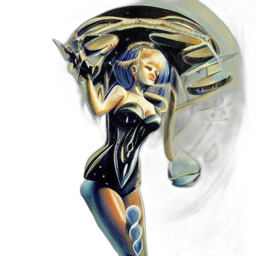 jewelry, robot, mask, weapon, concept art, fantasy art, comic book art, 3d render transparent PNG cut-out