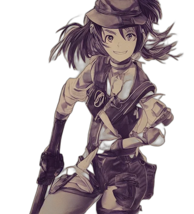 weapon, staff, hat, sword, concept art, anime, watercolor, fantasy art transparent PNG cut-out