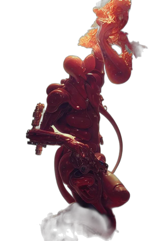 robot, staff, weapon, sword, concept art, cyberpunk, comic book art, fantasy art transparent PNG cut-out