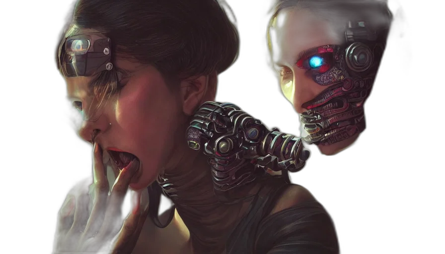 robot, mask, face, cyberpunk transparent PNG cut-out