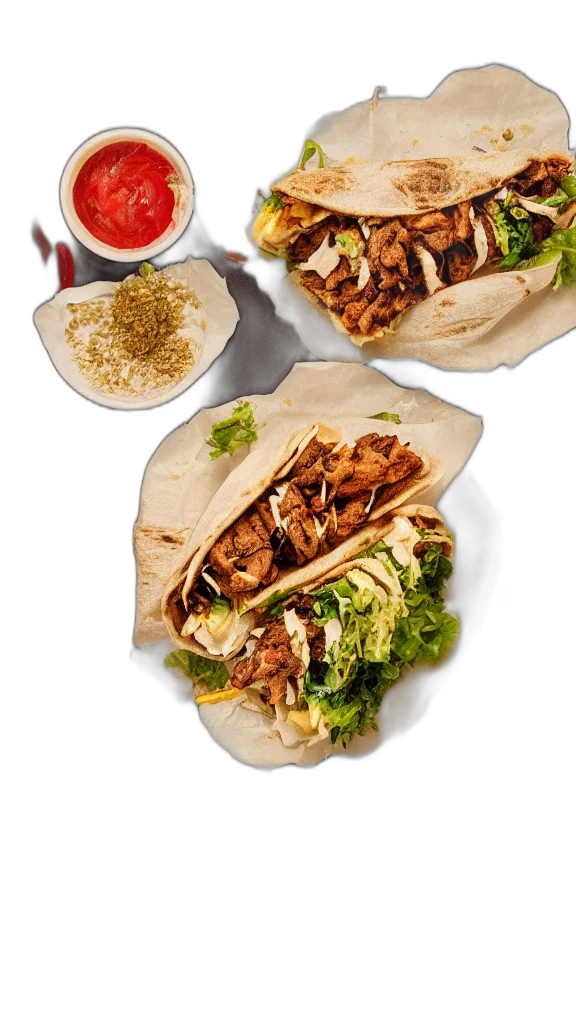 food, photorealistic, photo, shawarma transparent PNG cut-out