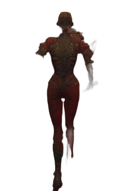 dress, staff, creature, robot transparent PNG cut-out