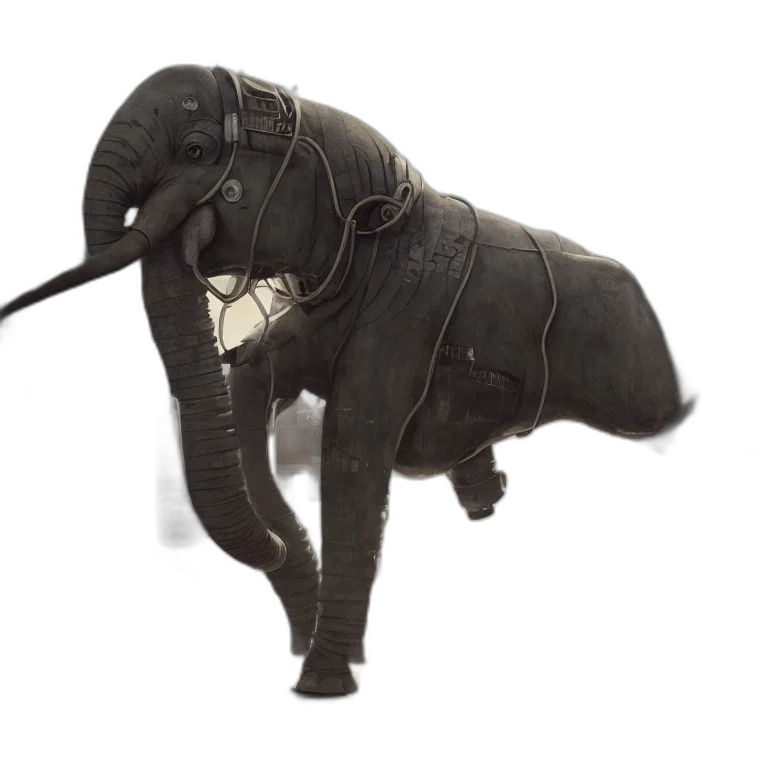 staff, animal, jacket, creature, concept art, 3d render, photorealistic, robotic transparent PNG cut-out
