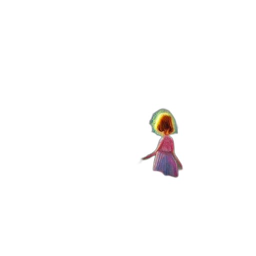 staff, dress, hair, creature transparent PNG cut-out
