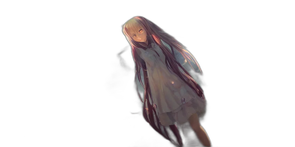 dress, creature, hair, mask transparent PNG cut-out