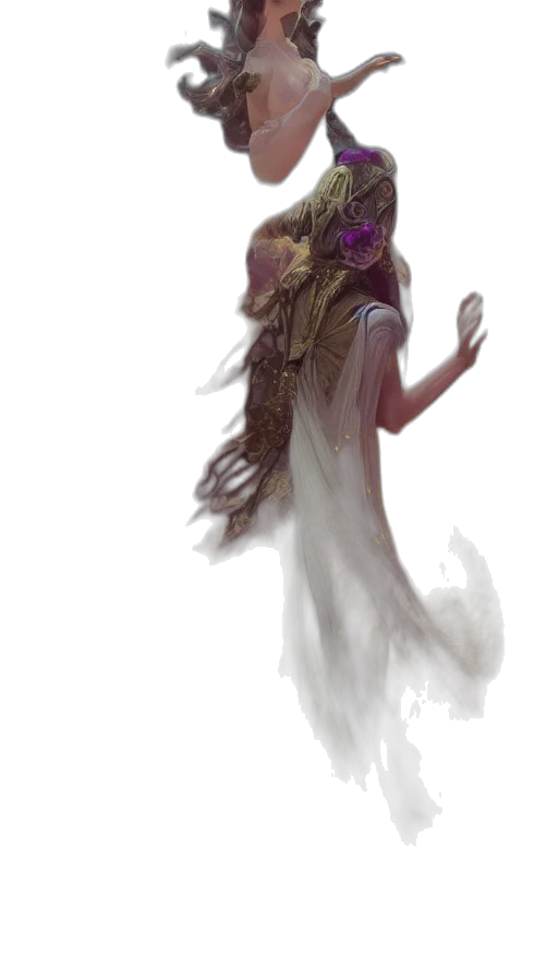 creature, mask, dress, staff transparent PNG cut-out