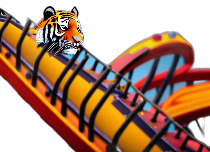 animal, weapon, 3d render, photorealistic, film, still, tiger, riding transparent PNG cut-out