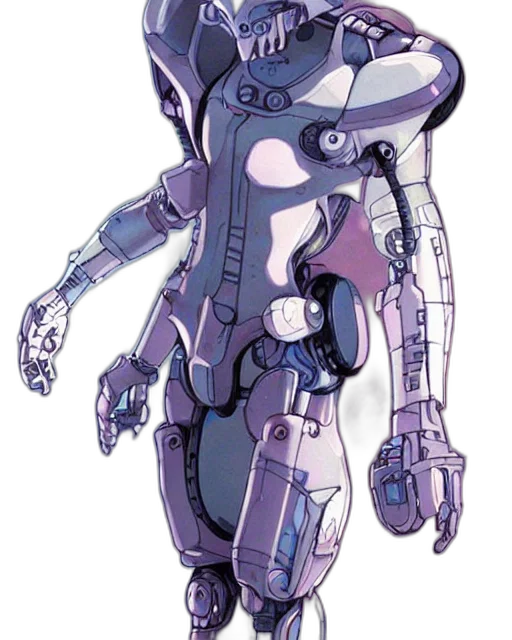 robot, weapon, staff, concept art, cyberpunk, vaporwave, comic book art, pastel transparent PNG cut-out