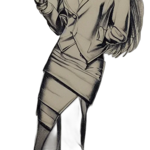 staff, dress, jacket, creature, concept art, cartoon, comic book art, pencil sketch transparent PNG cut-out