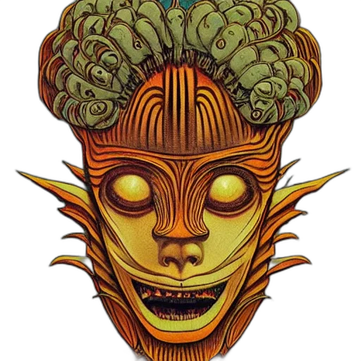 mask, crown, face, creature transparent PNG cut-out
