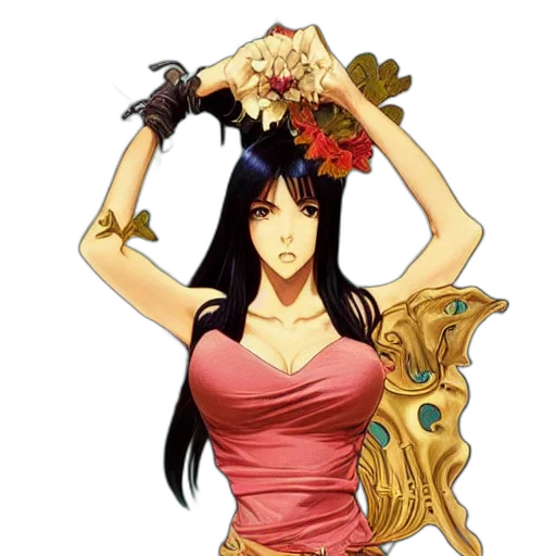 jewelry, crown, dress, staff, fantasy art, concept art, anime, pixel art transparent PNG cut-out