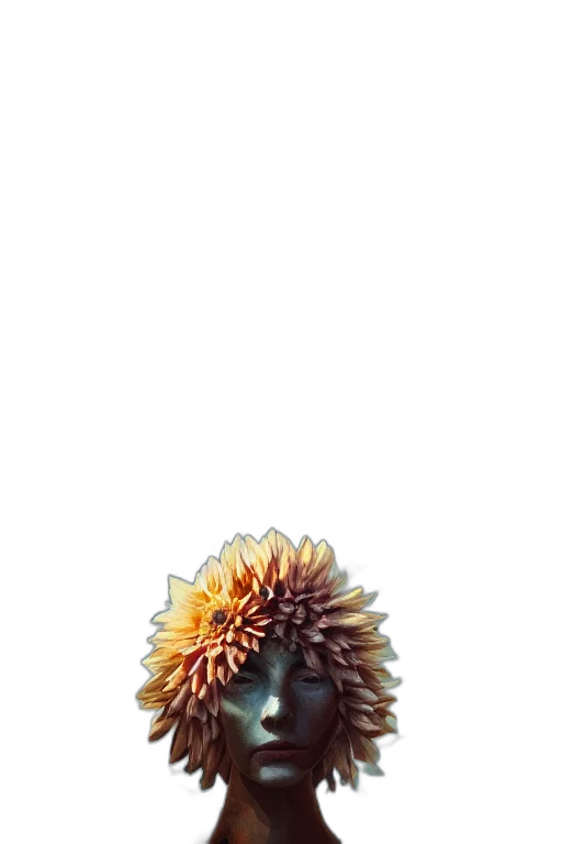 flower, creature, hair, food, 3d render, photorealistic, concept art, watercolor transparent PNG cut-out