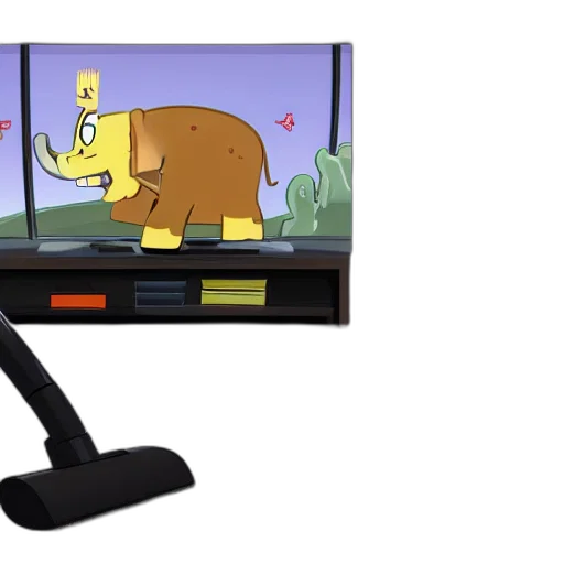 furniture, staff, concept art, elephant, vacuuming, grey, carpet, television transparent PNG cut-out