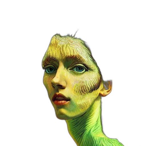 face, mask, creature, robot, photorealistic, 3d render, concept art, fantasy art transparent PNG cut-out