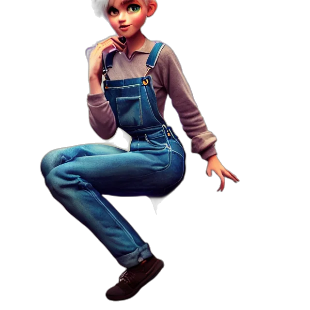 jacket, staff, robot, concept art, 3d render, cartoon, fantasy art, pastel transparent PNG cut-out