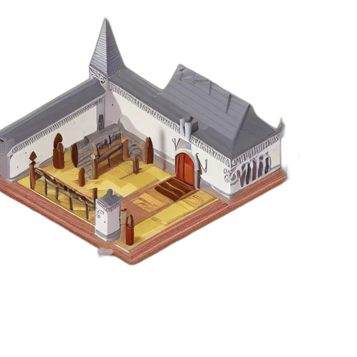 building, 3d render, concept art, pixel art transparent PNG cut-out