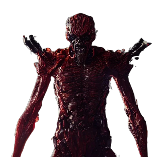 creature, robot, animal, staff, concept art, 3d render, pixel art, red transparent PNG cut-out