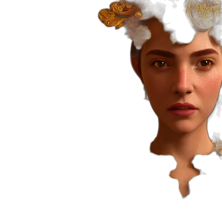 crown, face, hat, mask, concept art, photorealistic, 3d render, pixel art transparent PNG cut-out