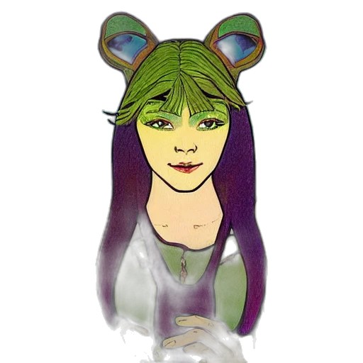 staff, mask, face, fantasy art, concept art, cartoon, pixel art, green transparent PNG cut-out