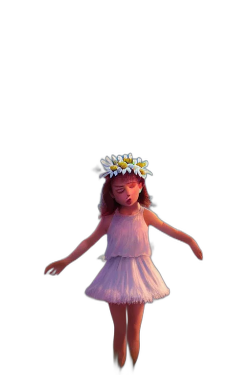 dress, crown, flower, creature transparent PNG cut-out