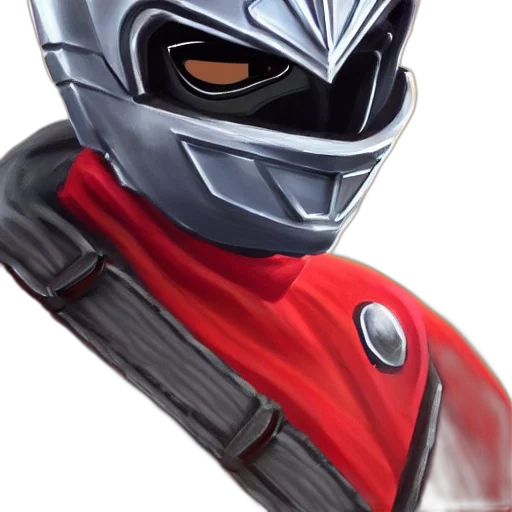 mask, robot, face, 3d render, concept art, comic book art, red, middle transparent PNG cut-out