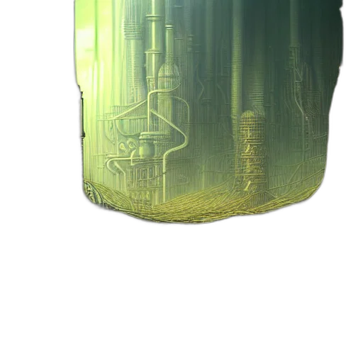 bottle, robot, crown, food, 3d render, concept art, vaporwave, cyberpunk transparent PNG cut-out