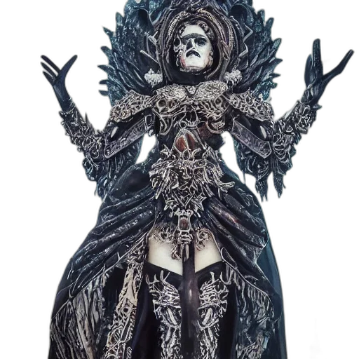 dress, mask, staff, jewelry transparent PNG cut-out