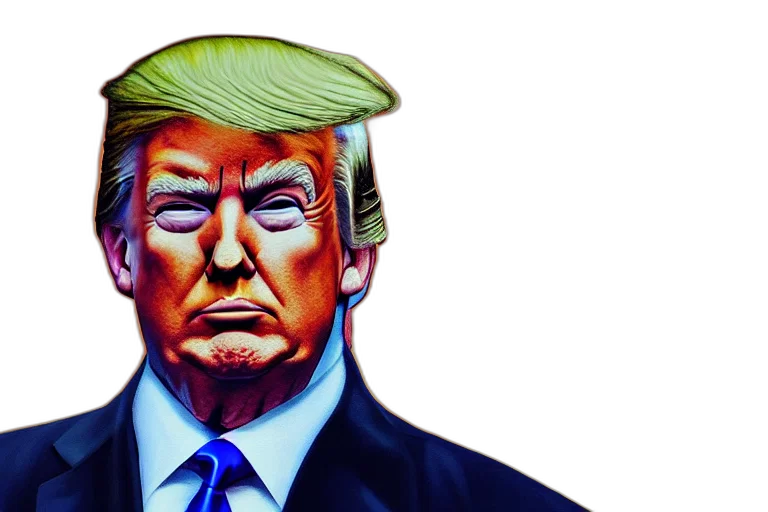 hat, mask, face, comic book art, cartoon, concept art, photorealistic, trump transparent PNG cut-out