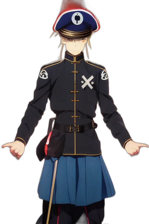 jacket, staff, sword, dress transparent PNG cut-out