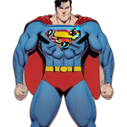 comic book art, cartoon, concept art, pixel art, superman, realistic, extremely, detailed transparent PNG cut-out