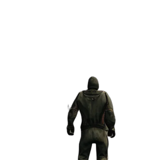 jacket, mask, creature, weapon transparent PNG cut-out