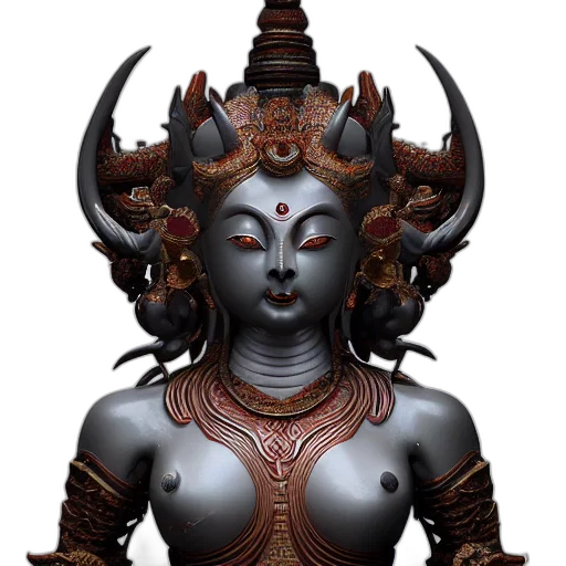 mask, staff, face, 3d render, concept art, photorealistic, fantasy art, dark transparent PNG cut-out