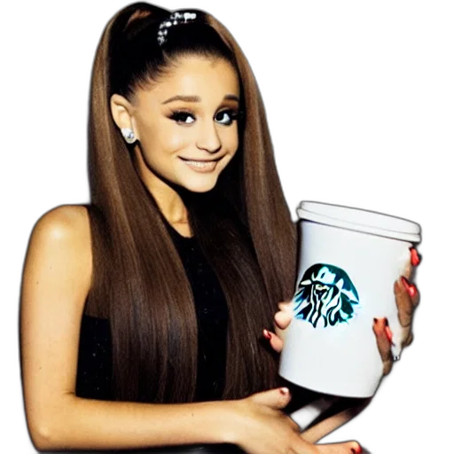 vaporwave, cartoon, 3d render, photorealistic, ariana, grande, face, star transparent PNG cut-out