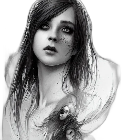 face, photorealistic, fantasy art, pencil sketch, comic book art, monochrome, dark, blue transparent PNG cut-out