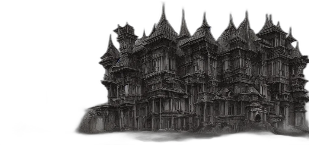 building, concept art, fantasy art, 3d render transparent PNG cut-out