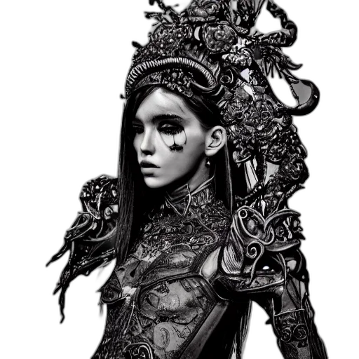 crown, mask, jewelry, dress, fantasy art, concept art, cyberpunk, photorealistic transparent PNG cut-out
