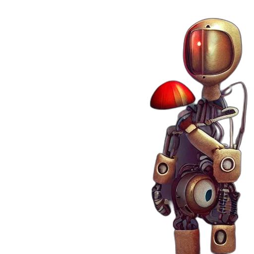 robot, staff, weapon, concept art, 3d render, pixel art, cyberpunk, outer space transparent PNG cut-out