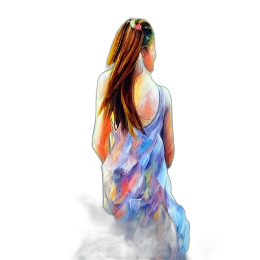dress, face, hair, bottle, watercolor, photorealistic, oil painting, fantasy art transparent PNG cut-out
