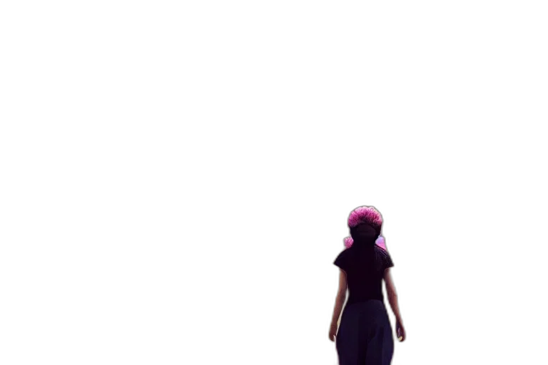 dress, hat, robot, creature, 3d render, concept art, pixel art, vaporwave transparent PNG cut-out