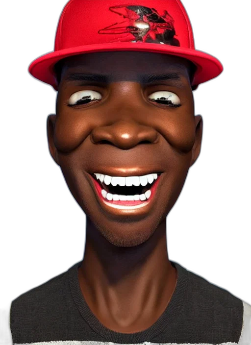 face, hat, creature, mask, cartoon, 3d render, concept art, photorealistic transparent PNG cut-out