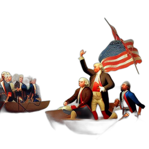 concept art, 3d render, donald, trump, george, washington, crossing, delaware transparent PNG cut-out