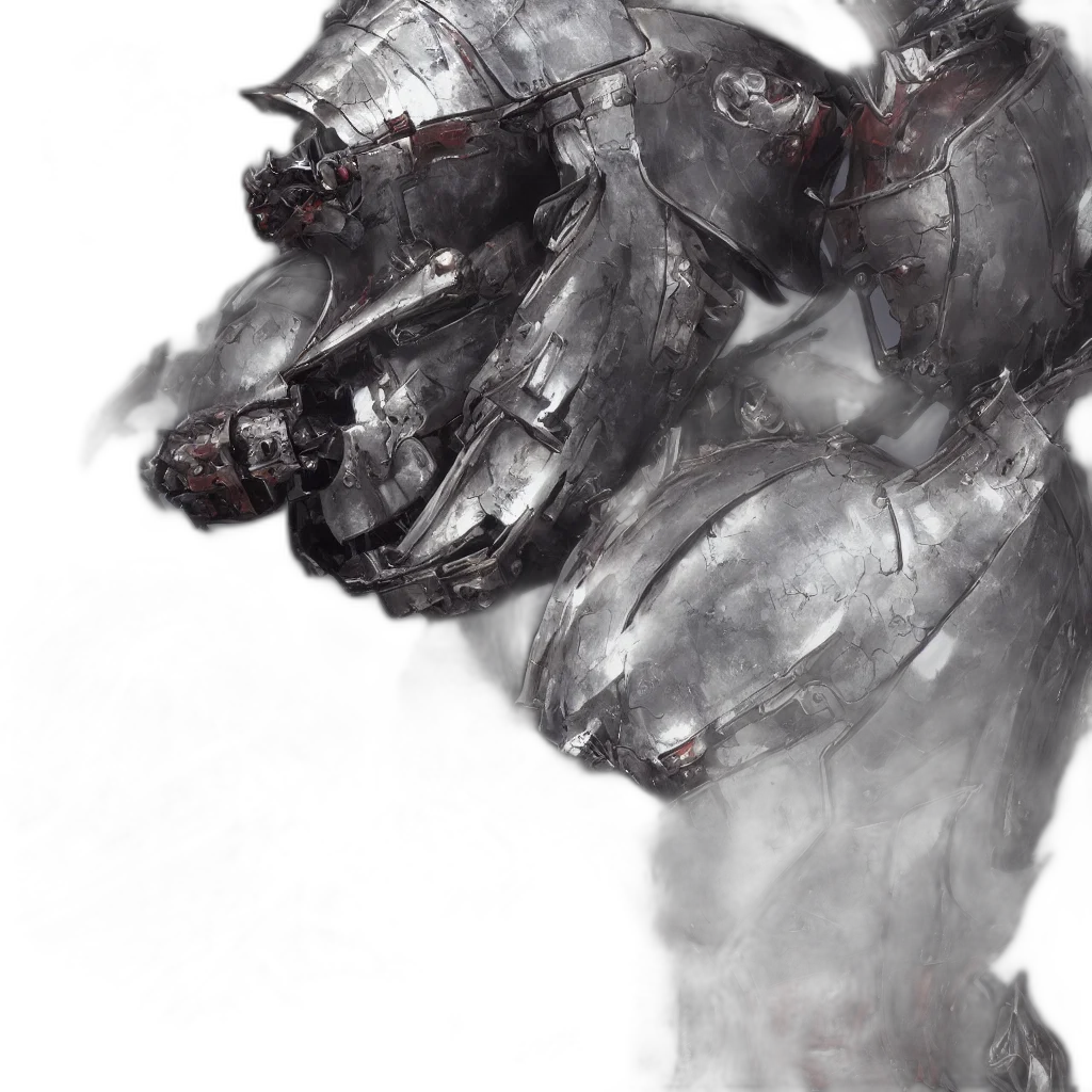 robot, mask, weapon, crown transparent PNG cut-out