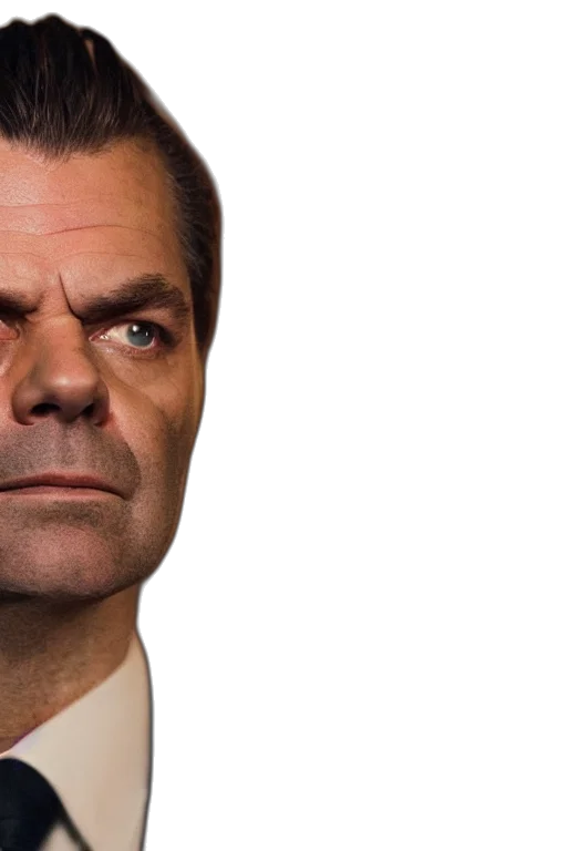 face, staff, photorealistic, 3d render, lachlan, murdoch, both, eyes transparent PNG cut-out