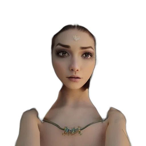 jewelry, face, robot, crown, 3d render, photorealistic, concept art, fantasy art transparent PNG cut-out