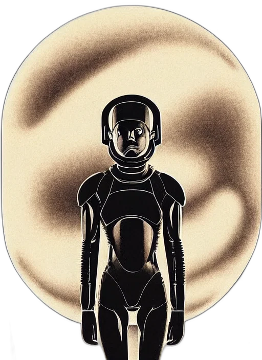 robot, jewelry, mask, staff, concept art, cartoon, comic book art, outer space transparent PNG cut-out